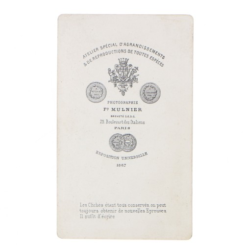 Carte de Visite Fotografo F.Mulnier