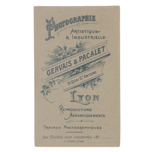 Carte de Visite Fotografo Gervais & Pacalet