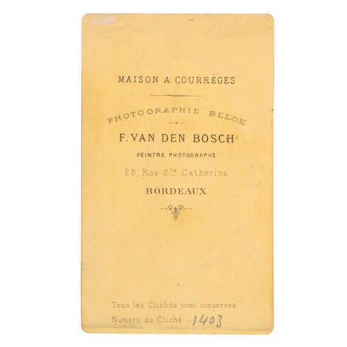 Carte de Visite Fotografo F.Van Den Bosch