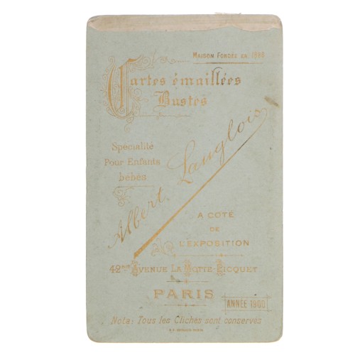 Carte de Visite Fotografo Albert Langlois