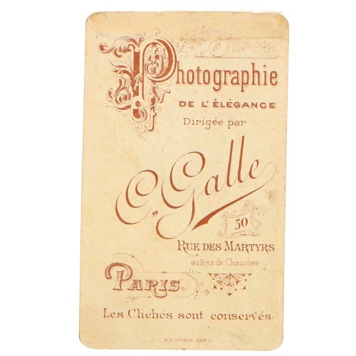 Carte de Visite Fotografo G.Galle