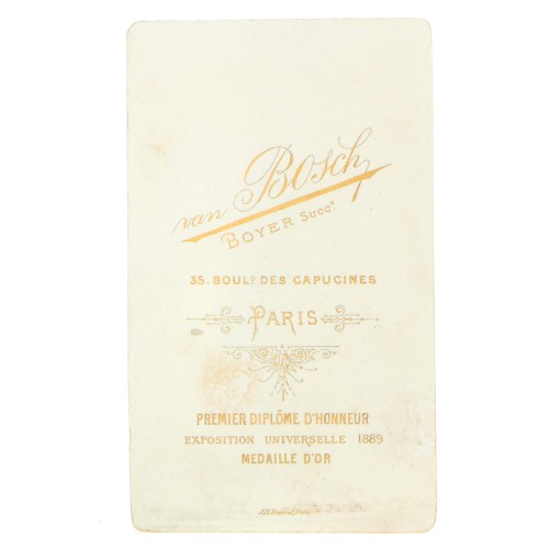 Carte de Visite Fotografo Van Bosch