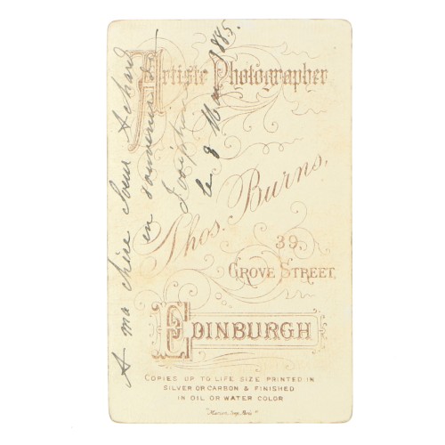 Carte de Visite Fotografo Thos Burns