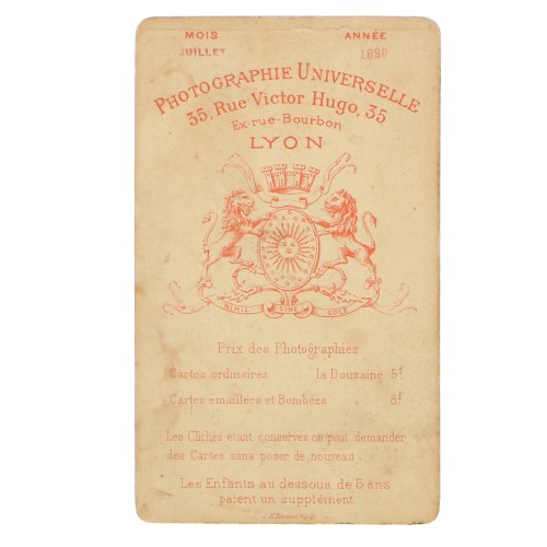 Carte de Visite Fotografo Photographie Universelle