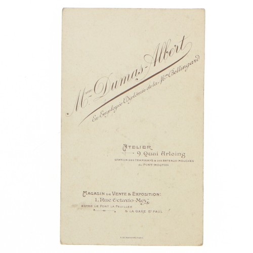 Carte de Visite Fotografo M.Dumas Albert