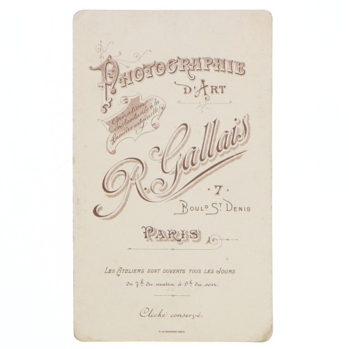 Carte de Visite Fotografo R.Gallais