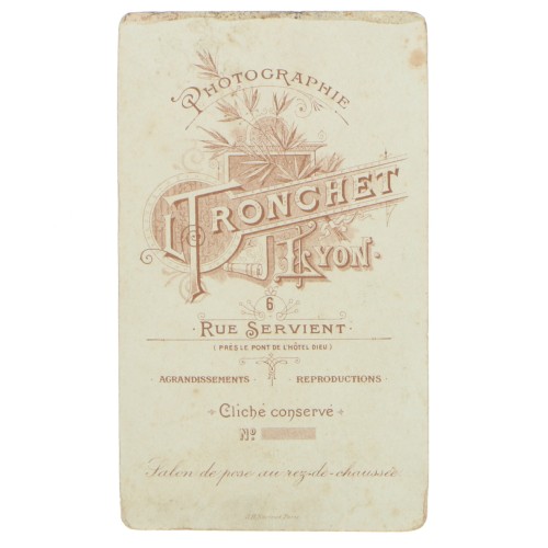 Carte de Visite Fotografo L.Tronchet