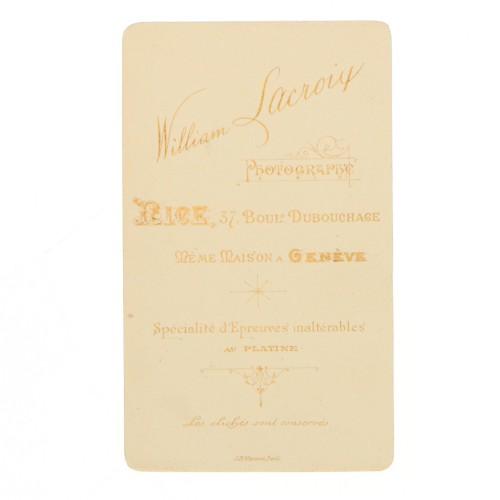 Carte de Visite Fotografo William Lacroix