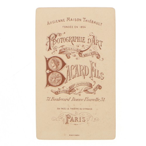 Carte de Visite Fotografo Bacard Fils