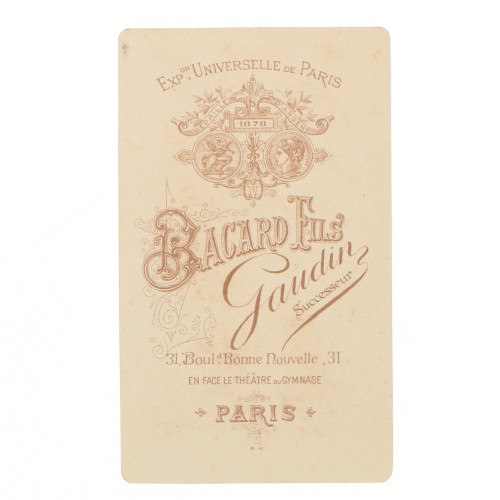 Carte de Visite Fotografo Bacard Fils