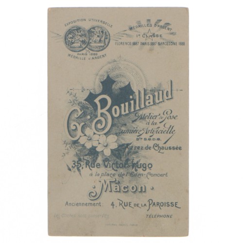 Carte de Visite Fotografo G.Bouillaud