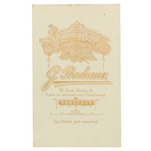 Carte de Visite Fotografo G.Pradeaux