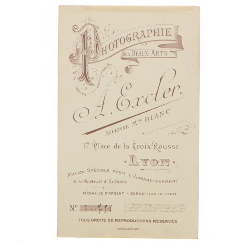 Carte de Visite Fotografo A.Excler