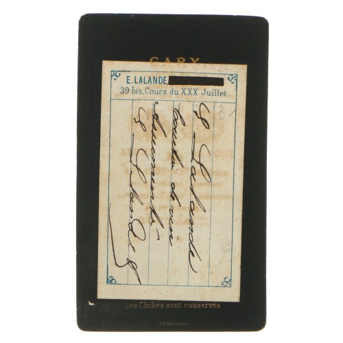 Carte de Visite Fotografo A.Gary