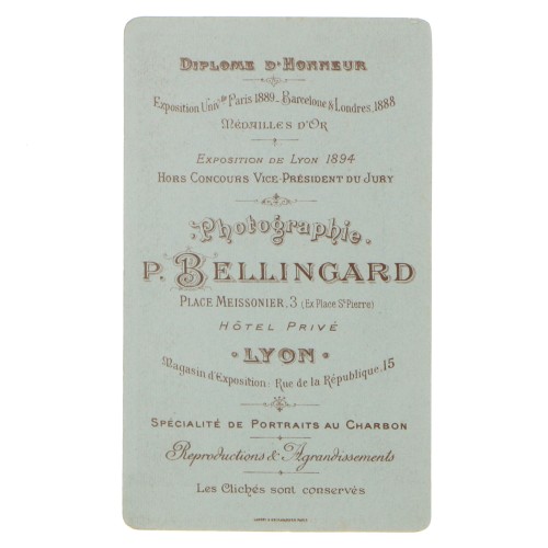 Carte de Visite Fotografo Simili Gravure