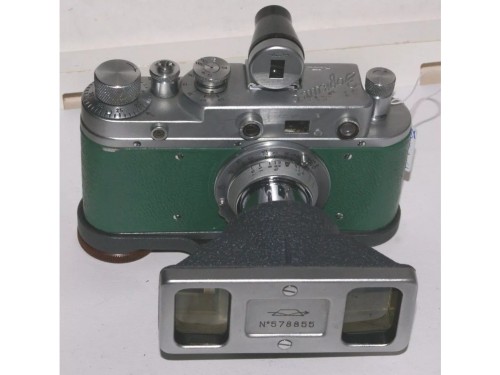 Zorki camera with stereo viewer