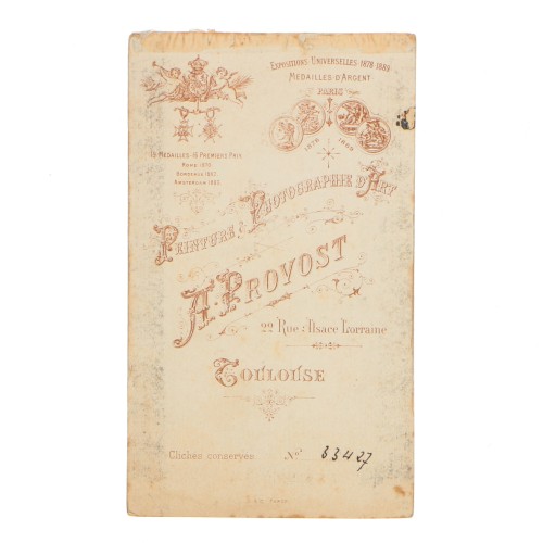 Carte de Visite Fotografo A.Provost