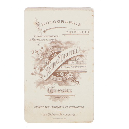 Carte de Visite Fotografo Metral Drutel