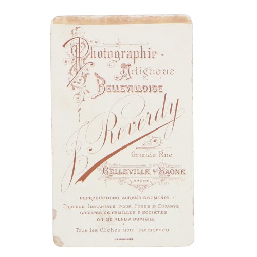 Carte de Visite Fotografo F.Reverdy