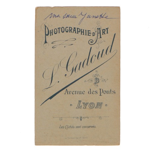 Carte de Visite Fotografo L.Gadoud