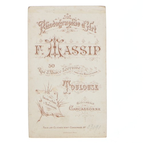 Carte de Visite Fotografo F.Massip