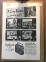 Feuille de film publicitaire Kodak 1934 b / n 1889