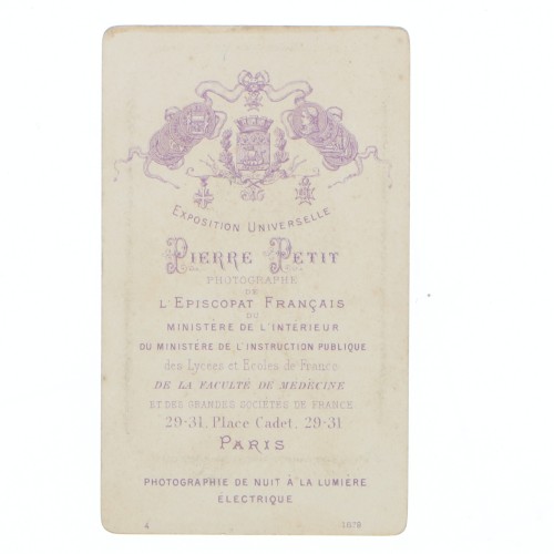 Carte de Visite Fotografo Pierre Petit