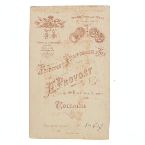 Carte de Visite Fotografo A.Provost