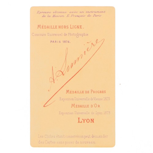 Carte de Visite Fotografo A.Lumiere