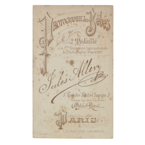 Carte de Visite Fotografo Jules Allevy