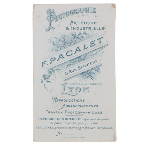 Carte de Visite Fotografo F.Pacalet