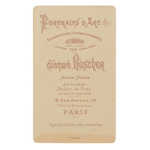 Carte de Visite Fotografo Gustave Boscher