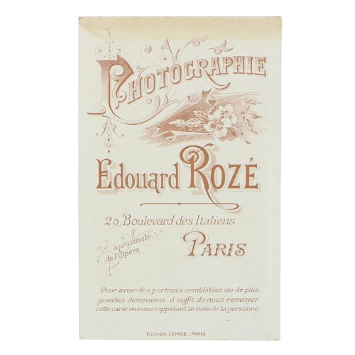 Carte de Visite Fotografo E.Roze