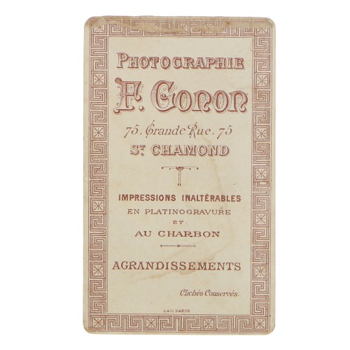 Carte de Visite Fotografo F.Gonon