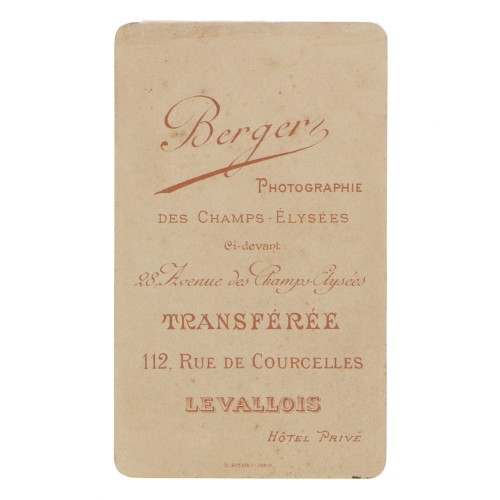 Carte de Visite Fotografo Berger