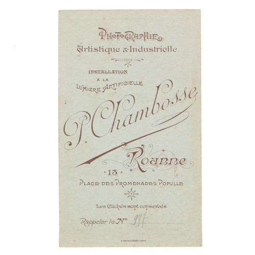 Carte de Visite Fotografo P.Chambosse