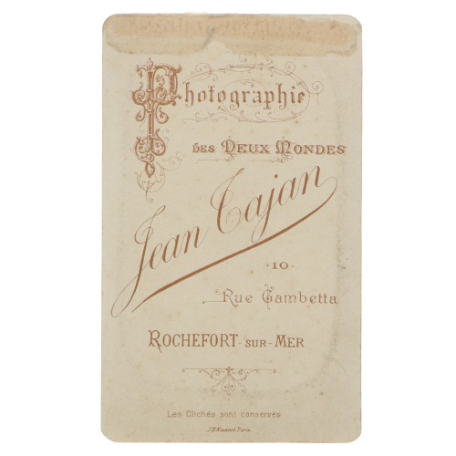 Carte de Visite Fotografo Jean Tajan x2