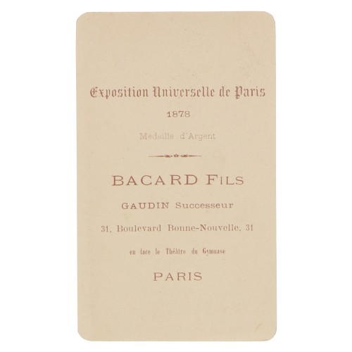 Carte de Visite Fotografo Bacard Fils