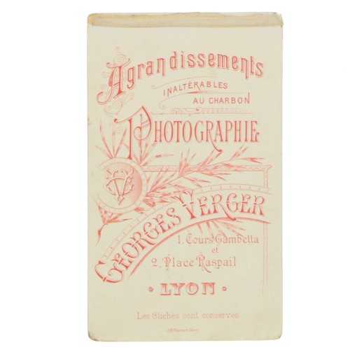 Carte de Visite Fotografo G.Verger