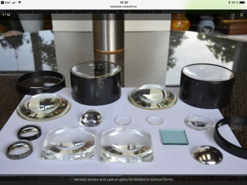 Lot of lenses and optics for museum