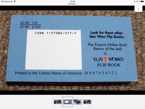 Original Star Wars 1996 Fun World Flip Book.