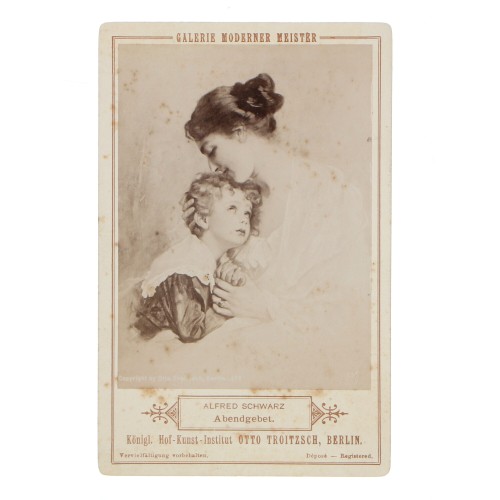 Carte de Visite Galerie Moderner Meister Alfred Schwarz " Abendgebet"