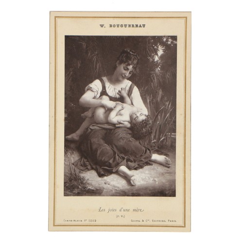 Carte de Visite Fotografo W.Bouguereau "Les jois d'une mere"