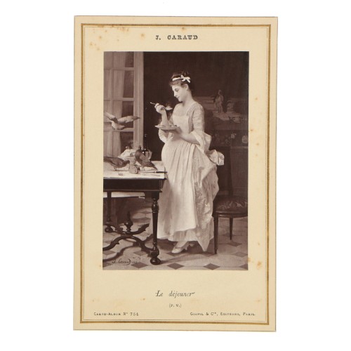 Carte de Visite Fotografo J.Caraud "Le dejeuner"