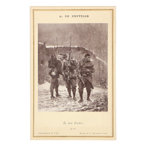 Carte de Visite Fotografo A.De Neuville "Le mot d'ordre"