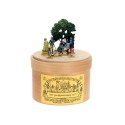 Tin figures diorama box Der Guckkastenmann 1855, chipped wood.