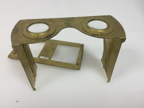 Folding stereo viewer brass Verascope