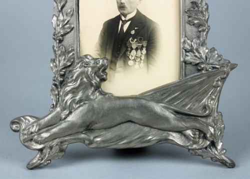 Marco de fotos de aluminio belga del siglo XIX
