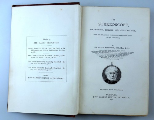 Libro 'The Stereoscope, its history, theory and construction', de David Brewster (Ingles)
