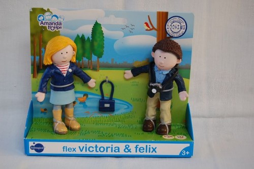 Figuras flex Victoria & Felix niños con cámara